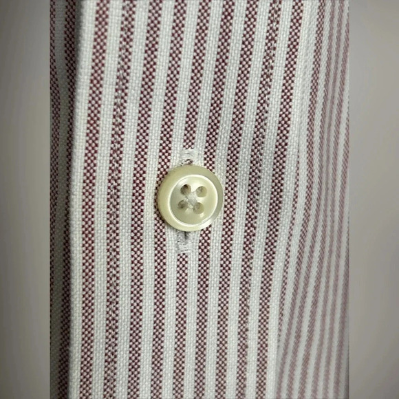 L.L. Bean Men's 18-37 Pin Stripe Long Sleeve Shirt Wrinkle Resistant Cotton - Picture 4 of 16